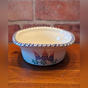 Vintage Columbia Falls Pottery bowl with lupine pattern